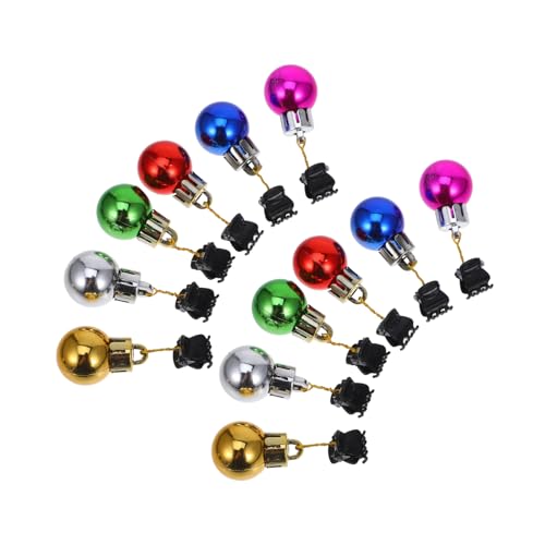 WOONEKY 12 Stück Teiliges Bunte Weihnachtskugel Bart Clip Glänzende Bart Ornamente mit Sicherem Mini Clip für Männer Weihnachten Party und Weihnachtsdeko Zufällige Farbe Zufällige Farbe von WOONEKY