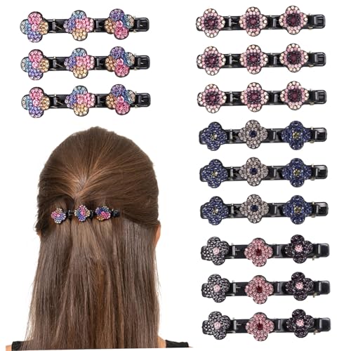 WOONEKY 12stücke Haarspangen Mit Funkelnden Kristallsteinen Geflochtene Strass-haarspangen Als Haarschmuck Für Mädchen Und Frauen von WOONEKY