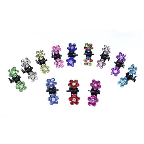 WOONEKY 120 Stück Mini Haarklammern Blumen Haarklammer Haarspange Farben Bunte Haaraccessoires für Mädchen Einfach Anzubringen Langlebig für Besondere Anlässe von WOONEKY