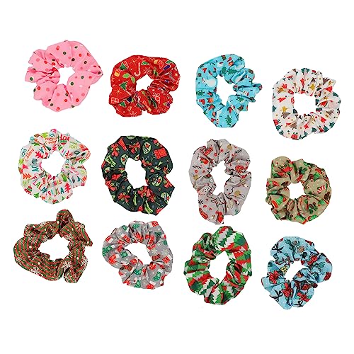 WOONEKY 12stücke Weihnachts-haarbänder Für Damen Elastische Haargummis Mit Stylischen Designs Für Festliche Anlässe Für Tägliche Tragen Und Besondere Feiern von WOONEKY