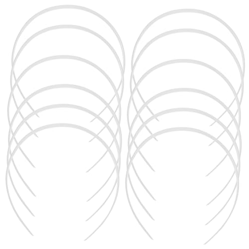 WOONEKY 12stücke Kunststoff-stirnband Für Frauen Einfache Haar-accessoires Diy-kopfschmuck Weiße Stirnbänder Kopfbedeckungen Für Mädchen von WOONEKY