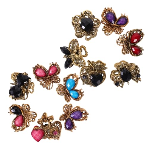 WOONEKY 12stücke Retro Kleine Haarklauenclip Haarspange Haarklammer Für Frauen Modische Haar Klemmen Kiefer Clips Rutschfest Und Sicher Für Dickes Dünnes Glattes Oder Lockiges Haar von WOONEKY
