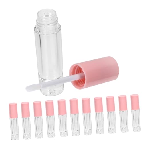 WOONEKY 12stücke Runde Lip Gloss Flasche Leere Lippenstift Röhrchen Tragbare Kosmetikbehälter Für Lippenpflege Wiederverwendbar Und Transparent Für Zuhause Reisen Und Büro von WOONEKY