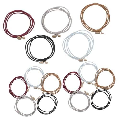 WOONEKY 15 Stk. Teiliges Metall Haarbänder mit Schmuckverschluss Elastische Haargummis für Frauen Haarschonend kein Haarbruch Vielseitig für Alltag Sport Kochen und Arbeiten Geeignet von WOONEKY