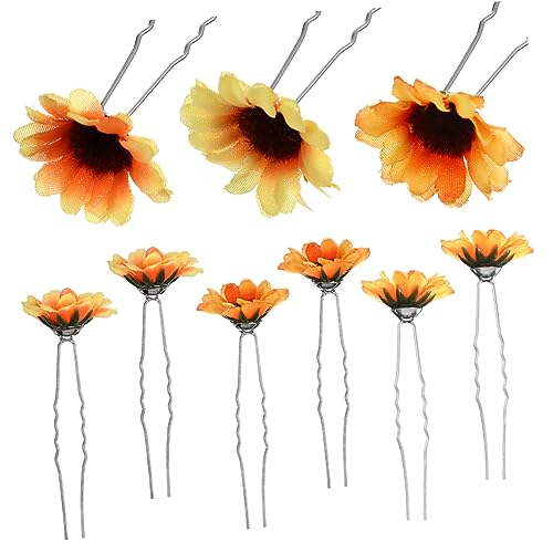 WOONEKY 15stücke Sonnenblumen Haarspangen Aus Handgefertigten Materialien Für Junge Mädchen Diy Zubehör Für Haarnadel-arbeiten Haarnadel-accessoires von WOONEKY