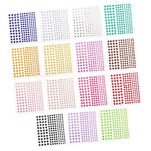 WOONEKY 15blätter Kreative Aufkleber Kristallaufkleber Augenaufkleber Stirnaufkleber Gesichtsjuwelen Aufkleber von WOONEKY