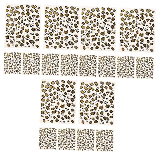 WOONEKY 18 Blätter Leopard-Tattoo-Aufkleber Tiertransferfolien dekorative Transferfolie dekorative Transferaufkleber Tätowierungen für Erwachsene zarter Aufkleber Überweisungs Papier von WOONEKY