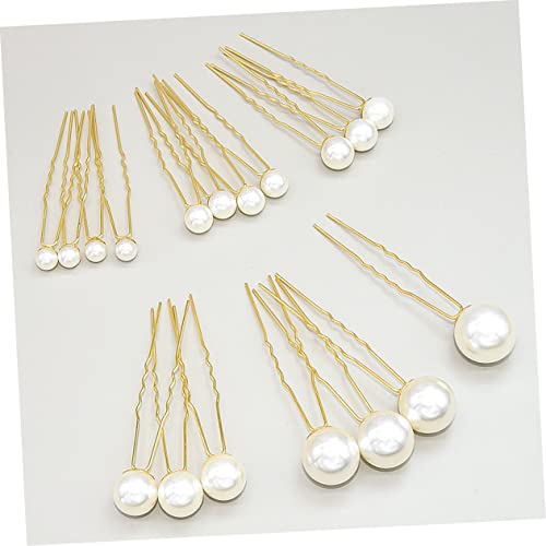 WOONEKY 18stücke U-förmige Retro-haarnadeln Für Damen Perlenhaarstäbe Damenhaarspangen Mit Perlen Kopfschmuck Für Hochzeiten Haarnadeln Für Partys Freizeit Und Einkaufen Zufällige von WOONEKY