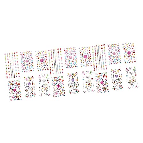 WOONEKY 18blätter Rhinestone Sticker Selbstklebende Körper-juwelen Für Festivals Karneval Makeup Mit Bunten Designs Wie Delfine Herzen Und Blumen Sicher Und Einfach Anzuwenden von WOONEKY