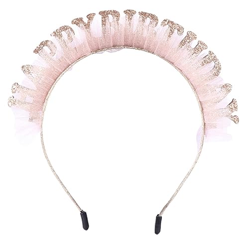 WOONEKY Stilvolles Haarband Mit Buchstaben Goldene Spitze Für Baby-mädchen Geburtstagsfeier Und Den Alltag von WOONEKY