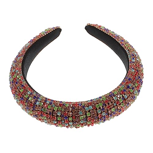 WOONEKY Breiter Haarschmuck Mit Bunten Strasssteinen Eleganter Haarreif Für Frauen Und Mädchen Für Partys Und Besondere Anlässe von WOONEKY