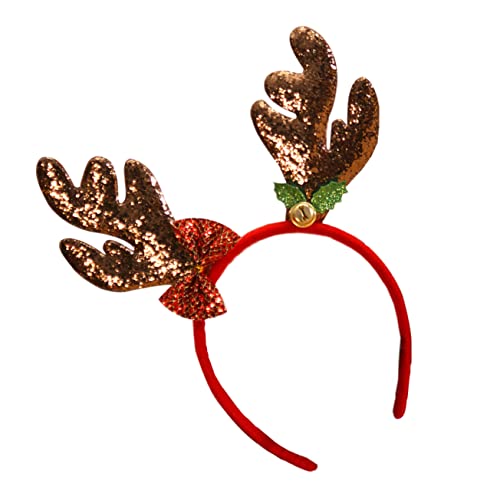 WOONEKY 1Stk Haarreifen Glitzerndes Weihnachtsstirnband Rentier Haarband costumes fancy dress hair- uniqone Haargummis Weihnachtsstirnbänder Weihnachtshaarbänder festlich Geweih Statue von WOONEKY