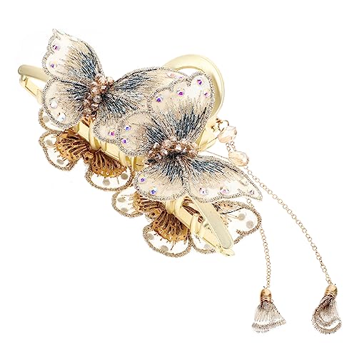 WOONEKY Doppelte Schmetterlings Haarspange Mit Quaste Haarklammer Für Damen Robustes Design Für Dünnes Und Dickes Haar Für Hochzeiten Und Besondere Anlässe von WOONEKY