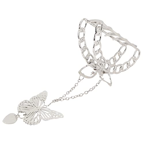 WOONEKY 1stück Metall Haarspange Damen Geometrische Kette Eleganter Haarschmuck Für Hochzeiten Und Partys Attraktive Und Modische Haarklammer Silberfarbene Robuste Haaraccessoire von WOONEKY