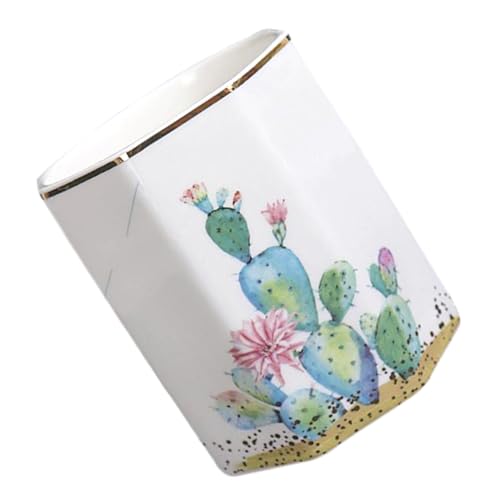 WOONEKY Keramik Make-up Pinsel Lagerung Tasse Dekorative Haushalt Pinsel Topf Desktop Organizer von WOONEKY