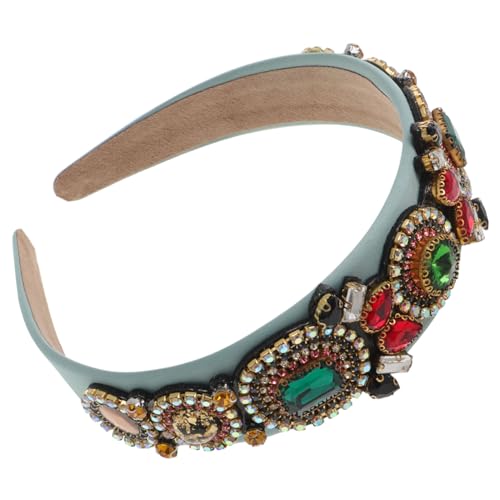 WOONEKY Strass Stirnband Glas Breiter Kopf Haare Vintage Party Stil Für Frauen Mode Haarreif Kopf Schmuck von WOONEKY