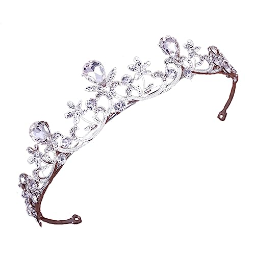 WOONEKY 1stück Zarte Strass-haarband Mit Kleiner Krone Haarschmuck Für Bräute Und Mädchen Dekoratives Haar-accessoire Für Hochzeiten Und Feiern Silber Weiß von WOONEKY