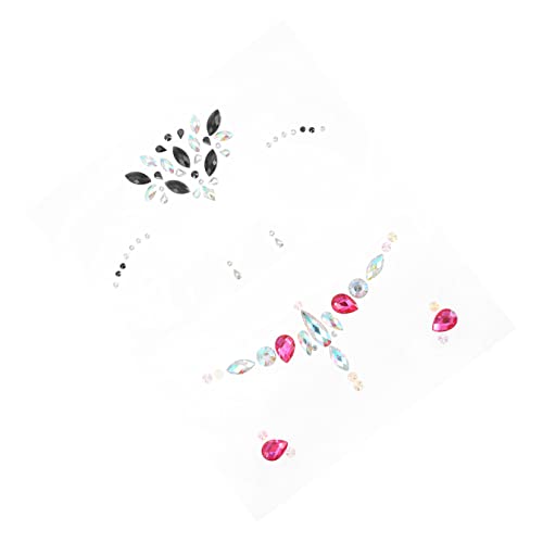 WOONEKY 2blätter Gesichts-rhinestone Aufkleber Für Halloween Funkelnde Sticker Für Augen Und Gesicht Für Kostümparty Und Festivals Hypoallergen Und Sicher Für Erwachsene von WOONEKY