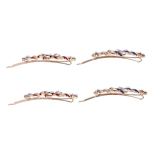 WOONEKY 2paare Blumen Haarklammern Aus Legierung Dekorative Haarspangen Für Und Mädchen Haaraccessoires in Rot Und Blau Für Hochzeiten Und Alltag von WOONEKY