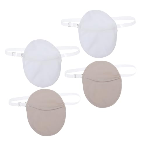 WOONEKY 2 Paare Wiederverwendbare Achselpads mit Wasserdichtem Schutz Schnelltrocknend Hautfreundlich Waschbar Unterarm Schweißabsorber mit Schulterband für Damen und Herren Unsichtbar von WOONEKY