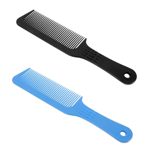 WOONEKY 2 STÜCK Haarkämme Antistatische Friseur Kämme für Herren Tragbar und Leicht Geeignet für Zuhause und Friseursalons Zufälliges Muster Schwarz Blau von WOONEKY