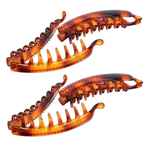 WOONEKY 2 Sets Große Bananen-haarspangen Für Frauen Stilvolle Flache Haarspange Aus Kunststoff Für Den Täglichen Gebrauch 4 Stück X 2 von WOONEKY