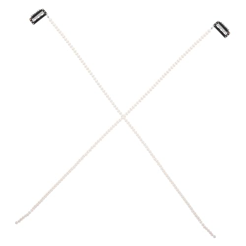 WOONEKY 2 Stck Perlen Haarkette Dekorative Haar Schmuck Kette für Flechtfrisuren Leichtes Langlebiges Haarschmuck Damen Stilvolles Accessoire für Alltag und Festlichkeiten von WOONEKY