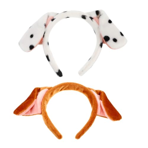 WOONEKY 2 Stück Cartoon Hundeohren Haarband für Erwachsene und Plüsch Kopfbedeckung für Partys Cosplay und Täglichen Gebrauch Weiches und Design für Stilvolle von WOONEKY