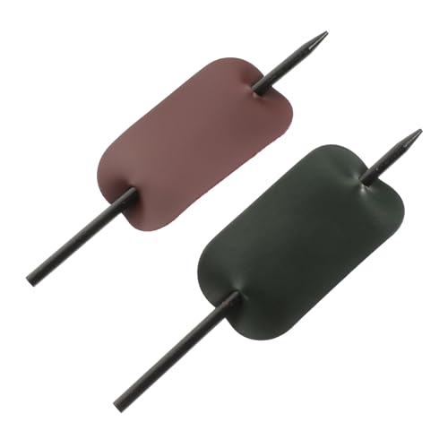 WOONEKY 2stücke Leder Haarspange Mit Stab Pferdeschwanzmanschette Dekorativer Damen Haarschmuck Haarknoten-accessoire Vintage-haarspange Käfigclip Für Dutt Für Hohe Frisuren von WOONEKY