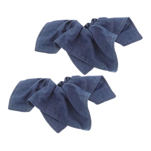 WOONEKY 2 Stück Denim Haargummi Elastisches Robustes Haarschmuckband für Damen Stylischer Haarschmuck aus Bequemem Denim Geeignet für Haartypen und Vielseitige Frisuren von WOONEKY