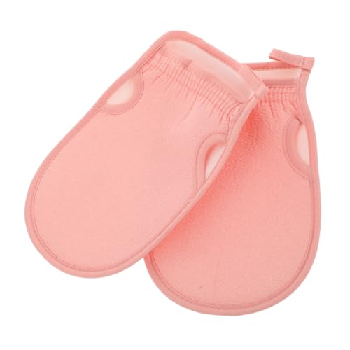 WOONEKY 2 Stück Doppelseitiger Peelinghandschuh für Körper und Dusche Sanfter Badhandschuh mit Feiner Sandstruktur Effektives Entfernen Abgestorbener Haut Bequemes Peeling für Damen und von WOONEKY