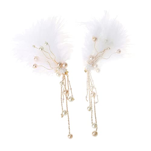 WOONEKY 2stücke Legierung Mädchen Federhaarnadeln Haaraccessoires Mit Quaste Vintage Haarschmuck Haar Ornament von WOONEKY