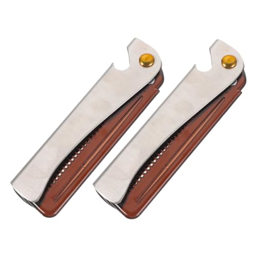 WOONEKY 2 Stück Faltbarer Bartkamm aus Tragbarer Taschenkamm und Flaschenöffner für Männer Multifunktionales Styling Tool für Bart und Unterwegs von WOONEKY