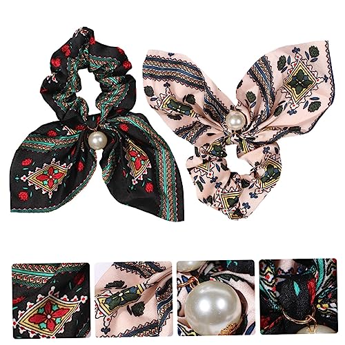WOONEKY 2stücke Bunte Haar Scrunchies Haar Krawatte Stirnband Kreativer Kopfschmuck Für Frauen von WOONEKY