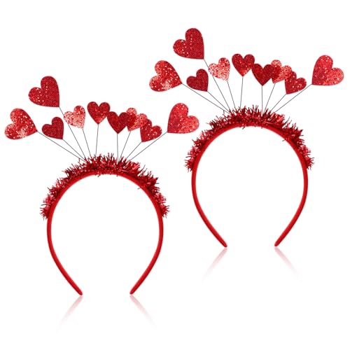 WOONEKY Haarschmuck Zum Valentinstag 2er-pack Herzförmige Stirnbänder Für Frauen Und Mädchen von WOONEKY