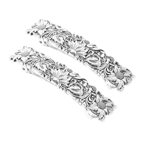 WOONEKY 2 Stück Haarklammern Metall Haarschmuck mit Geprägtem Margeriten Design Sichere und Langlebige Haarspangen für Damen Stilvolle Accessoires für Alltag und Besondere Anlässe von WOONEKY