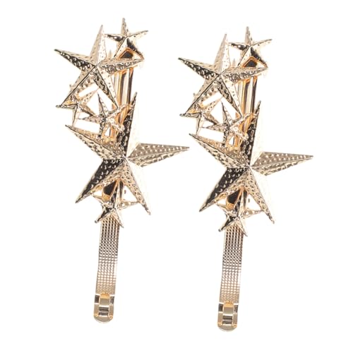 WOONEKY 2 Stück Haarklammern Unregelmäßige Fünf Punkt Sterne Haarschmuck Damen Leicht Tragebar Strapazierfähiges Legierungsmaterial Für Dünnes Haar Alltag Braut Styling von WOONEKY