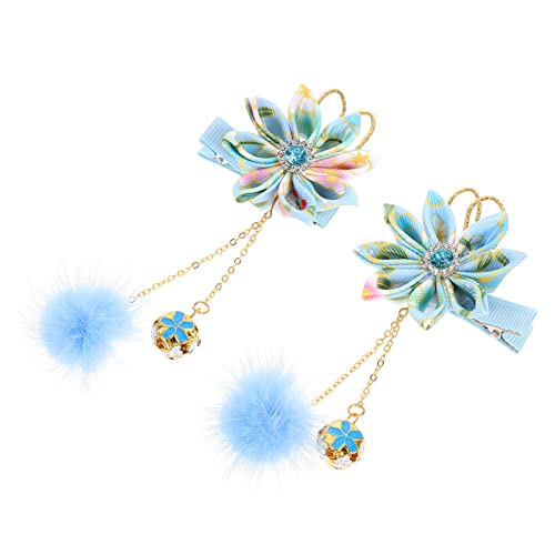 WOONEKY 2 Stück Blumen Haarspangen mit Quaste Retro Haarnadel für Mädchen Chinesische Haarschmuck für Besondere Anlässe von WOONEKY