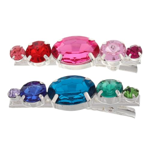 WOONEKY 2 Stück Haarklammern mit Bunten Strasssteinen Filigrane Haarnadeln für Damen für Hochzeiten Partys und Täglichen Gebrauch von WOONEKY