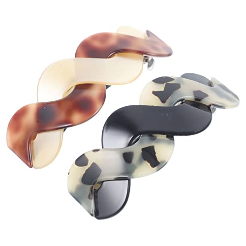 WOONEKY 2 Stücke Acryl Haarnadel Kopfschmuck Pferdeschwanz Clip Temperament Haar Clip Für Frauen Ästhetischen Haar Zubehör von WOONEKY