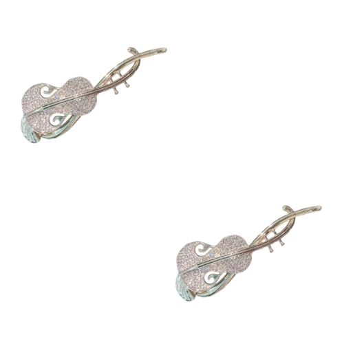 WOONEKY 2stücke Pipa-förmige Haarspange Mit Strass Elegantes Haarschmuck-accessoire Für Frauen Für Dickes Haar Und Besondere Anlässe Goldene Farbe Dekorativer Haarklammer von WOONEKY