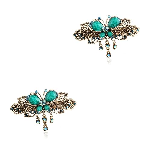 WOONEKY 2stücke Retro Haarklammer Für Damen Blaue Haarspange Im Vintage-stil Für Partys Hochzeiten Und Besondere Anlässe Leicht Und Zu Tragen von WOONEKY