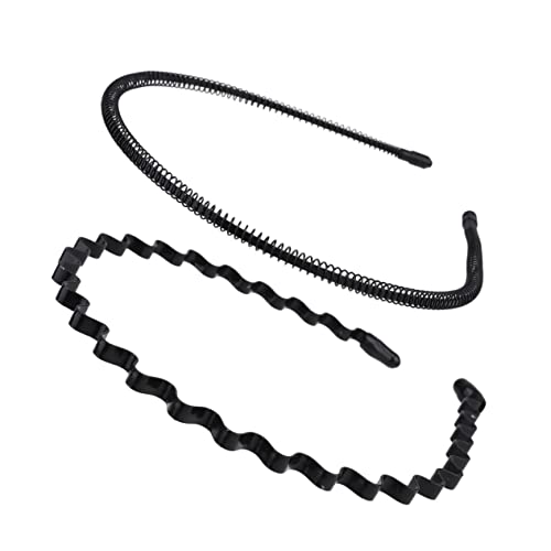 WOONEKY 2stücke Teiliges Wellen-haarband Männer Und Frauen Elastisch Rutschfest Für Vielseitige Frisuren Leicht Und Tragbar Für Sport Und Freizeit von WOONEKY