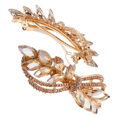 WOONEKY 2 Stück Kleine Haarklammern mit Funkelnden Strasssteinen Goldfarbener Brautschmuck für Hochzeit Verlobung und Festliche Anlässe Langlebige Haarschmuck Accessoires von WOONEKY