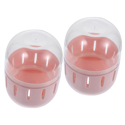 WOONEKY 2 Stück Kleiner Kosmetik Eier Aufbewahrungsbox Silikon Puderquasten Organizer Tragbare Make Up Eier Schutzhülle für Reisen Staubdicht und Atmungsaktiv für Zuhause und Unterwegs von WOONEKY