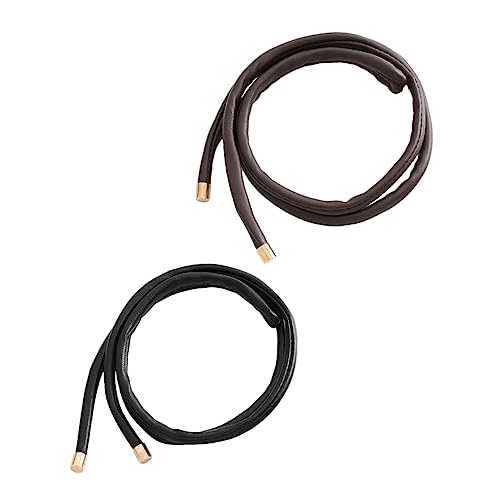 WOONEKY 2 Stück Leder Pferdeschwanzband Multifunktionale Haar Krawatten Für Damen Elastische Haargummis Dekorative Haarbänder Im Französischen Stil Für Hochzeiten Und Partys von WOONEKY
