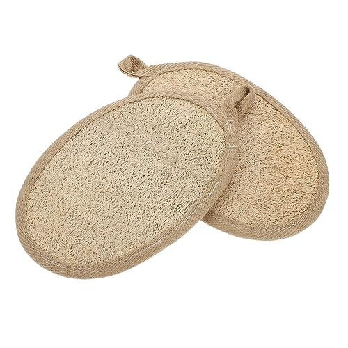 WOONEKY 2stücke Peeling-badetuch Aus Natürlichem Luffa Schrubbtuch Für Körperreinigung Badekörperreiniger Mit Verstärkten Kanten Strapazierfähig Und Langlebig von WOONEKY