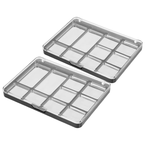 WOONEKY 2 Stück Magnetische Lidschatten Palette Leer Kosmetik Organizer Tray mit Klarem Deckel Lidschattenhalter Schminkpalette zum DIY Befüllen von WOONEKY