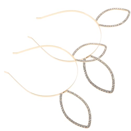 WOONEKY 2 Stück Metall Stirnband mit Funkelnden Strass Hasenohren Teiliges Leichtes Party Haarband für Damen für Halloween Cosplay und Festliche Anlässe von WOONEKY