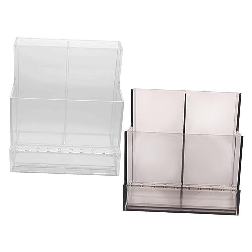 WOONEKY 2 Stück Nagelbohrer Halter Organizer Transparent und Schwarz für Nagelbohrer und Maniküre Werkzeuge Platzsparend Stabil und Einfach zu Reinigen für Nagelkunst und Pflege von WOONEKY